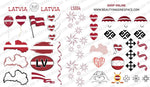 BIS Pure Nails slider nail art design sticker decal LATVIA, LS004