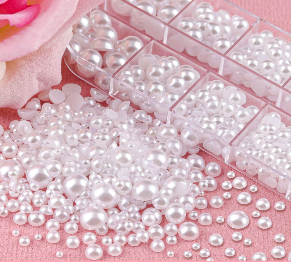 Nail design pearls, MIX of 6 sizes