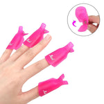 Reusable Soak off gel, gel polishes & acrylic removing caps PINK, 10 pieces