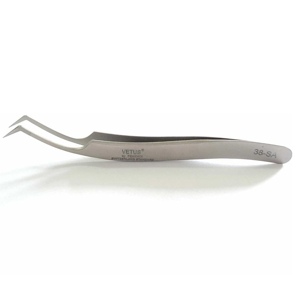 Genuine VETUS 38-SA tweezers for eyelash extensions, SILVER