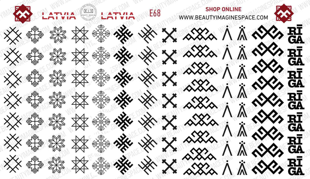 BIS Pure Nails Slider Nail Design Stickers Water Decals | RIGA E68