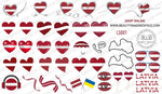 BIS Pure Nails Slider Nail Design Stickers Water Decals | LATVIA small LS001