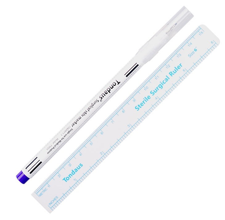 Surgical Skin Marker + Ruler by TONDAUS, blue