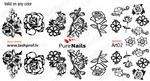 BIS Pure Nails  slider nail design sticker decal, Black BLOOM Art1, Art02, Art12