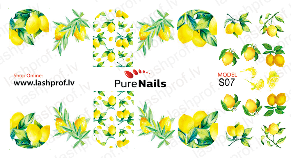 BIS Pure Nails water slider nail design sticker decal BERRIES, S24, S25 or S07