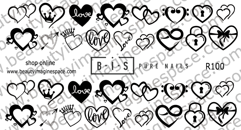 BIS Pure Nails water slider nail design sticker decal LOVE, R100