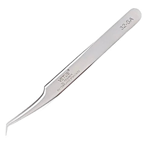 Genuine VETUS 32-SA tweezers for eyelash extensions, SILVER