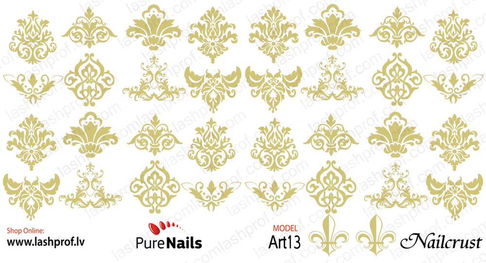 BIS Pure Nails Slider Nail Design Stickers Water Decals | NAILCRUST BLACK Art13
