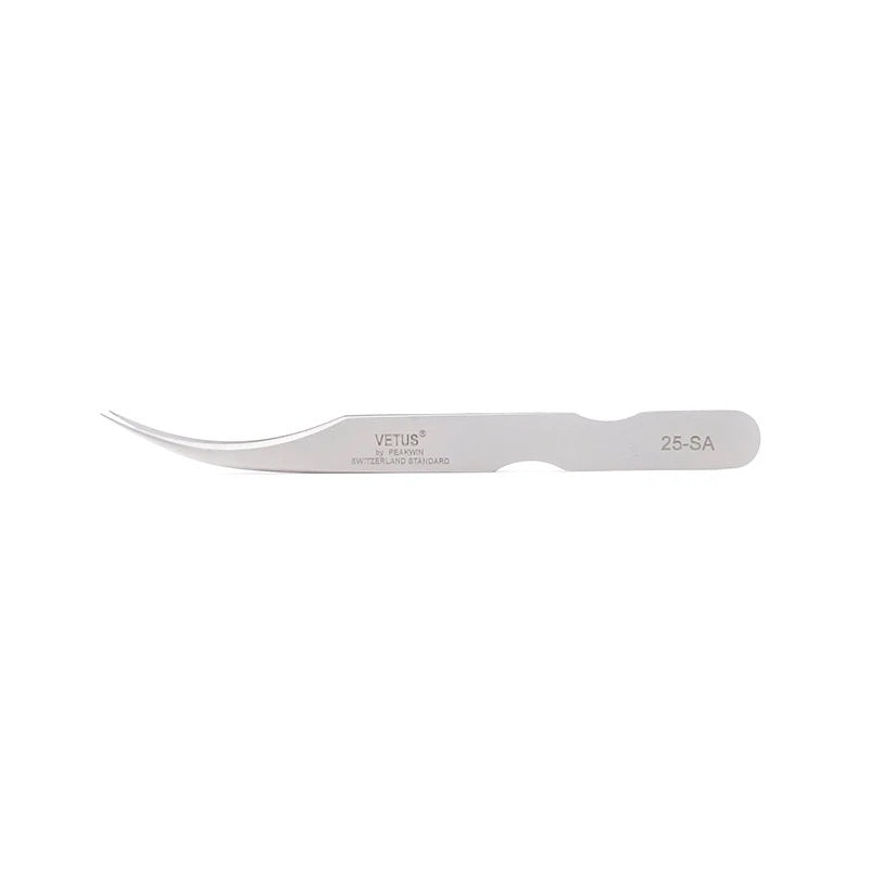 Genuine VETUS 25-SA tweezers for eyelash extensions, SILVER