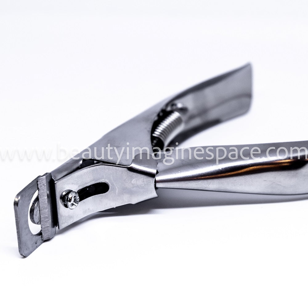 Nail tip cutter with metal handle, SILVER