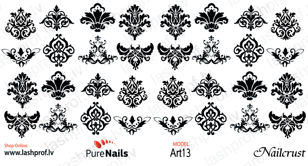 BIS Pure Nails Slider Nail Design Stickers Water Decals | NAILCRUST SILVER Art13
