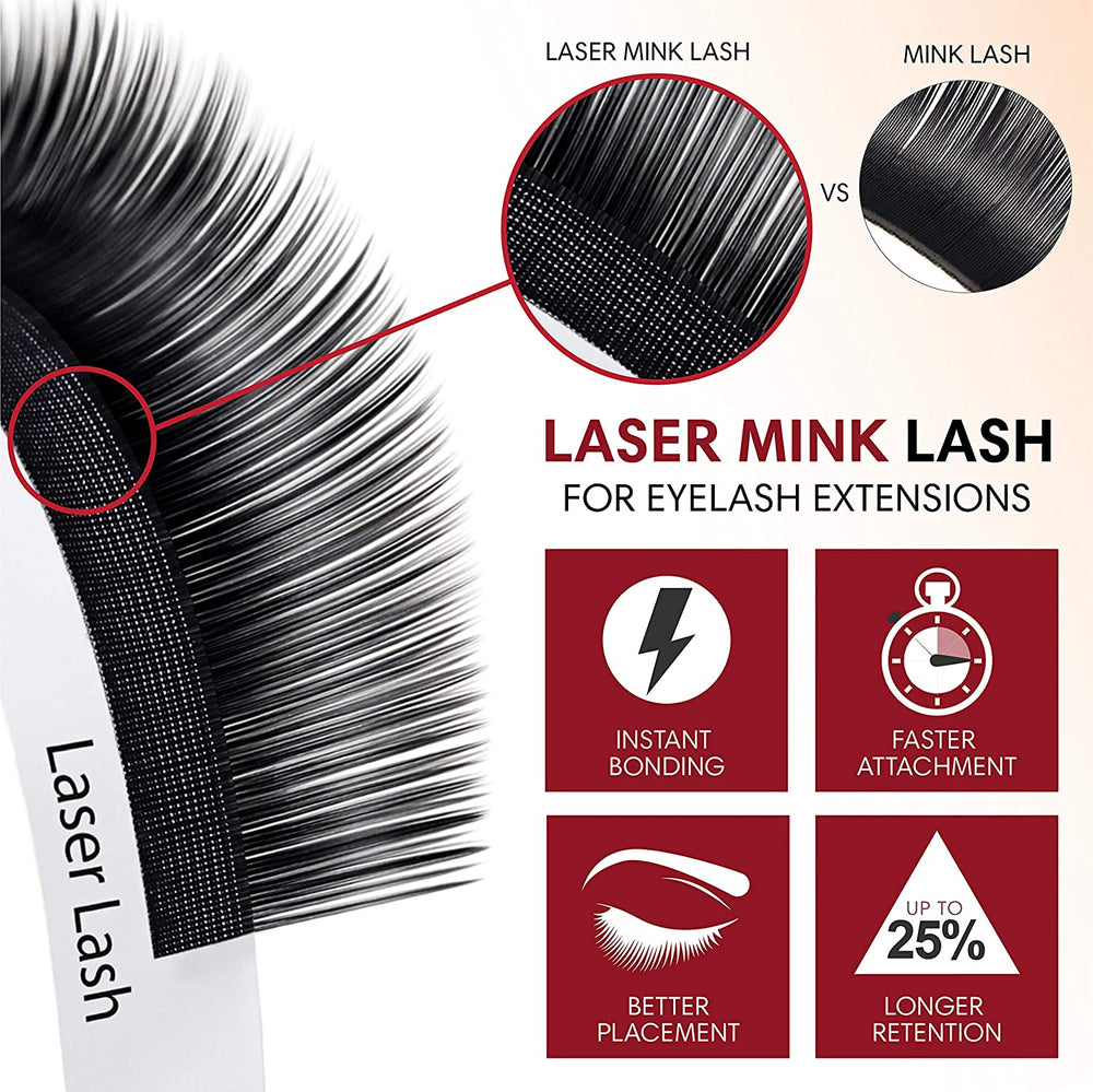 BL Lashes Laser Mink eyelash extensions C-0.10-MIX TRAY