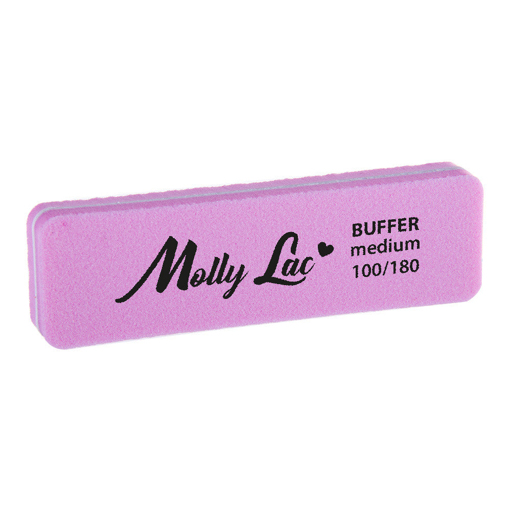 Molly Lac nail file buffer rectangle PINK, 100/180