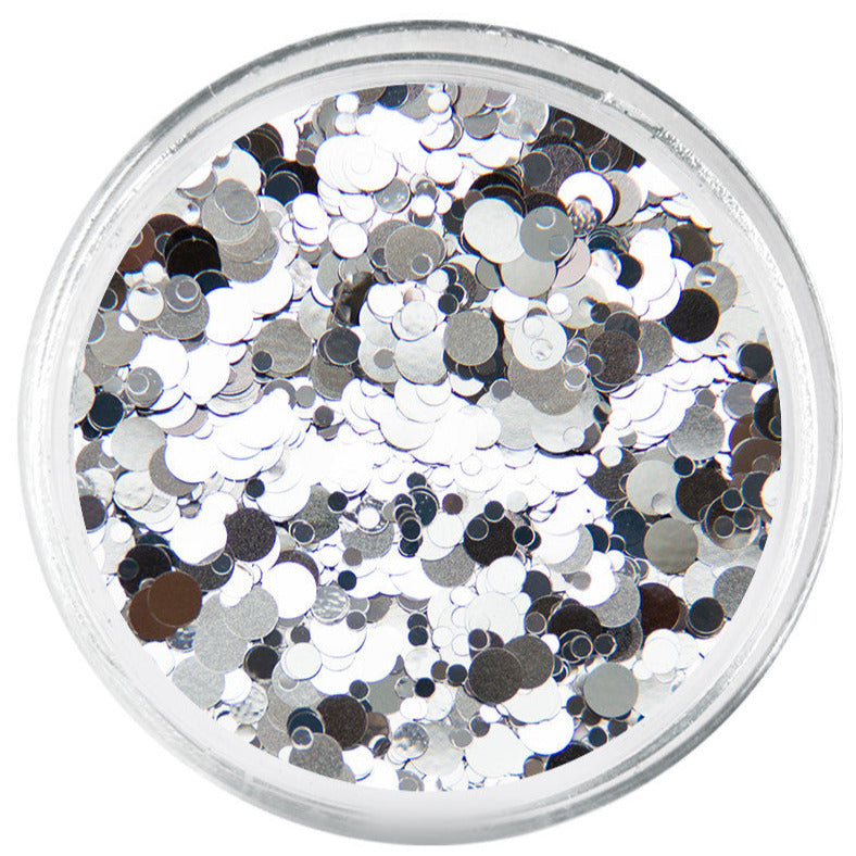 Nail design confetti round sequins, SILVER DROPS