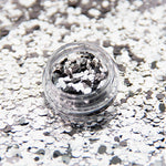 Nail design confetti round sequins, SILVER DROPS