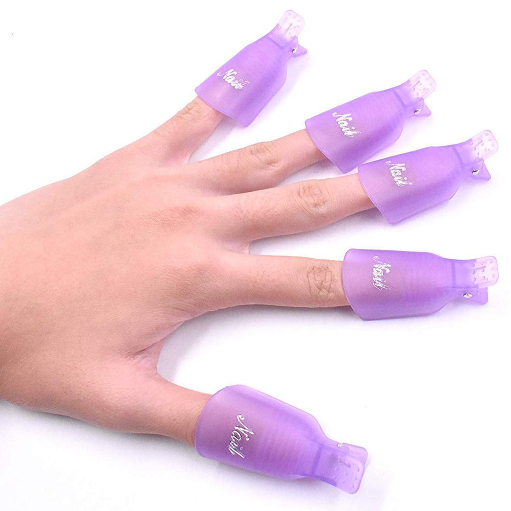 Reusable Soak off gel, gel polishes & acrylic removing caps WHITE, 10 pieces