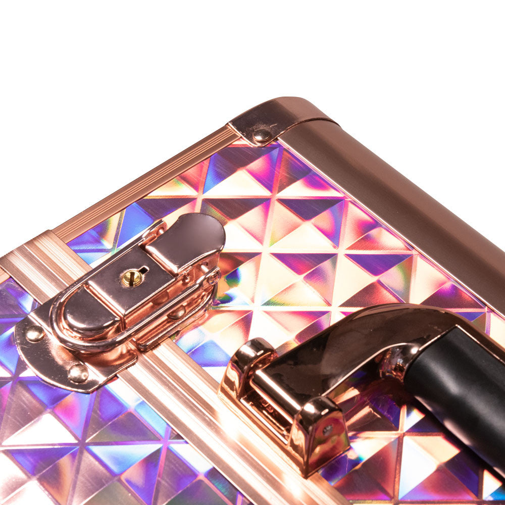 Beauty suitcase 3D design M2 size, HOLO ROSE GOLD