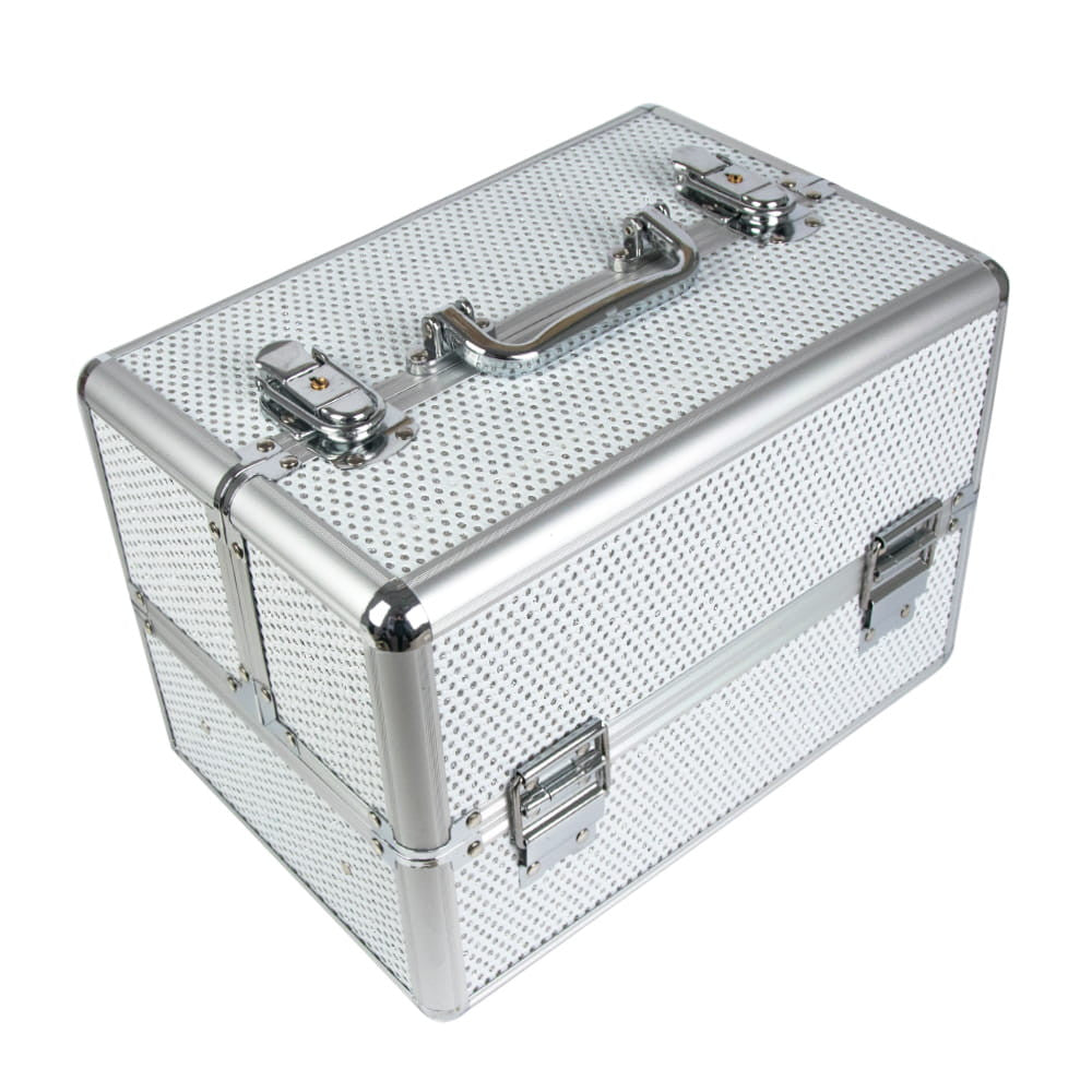 Beauty suitcase S size, SILVER SPARKLY