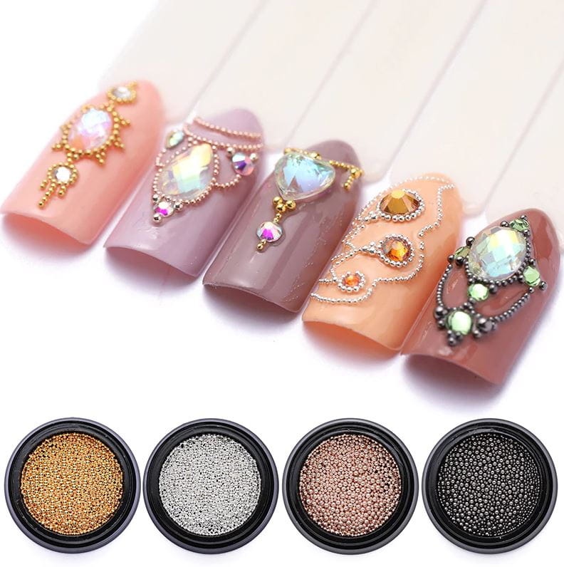 Caviar for nail design metal beads, ROSE GOLD