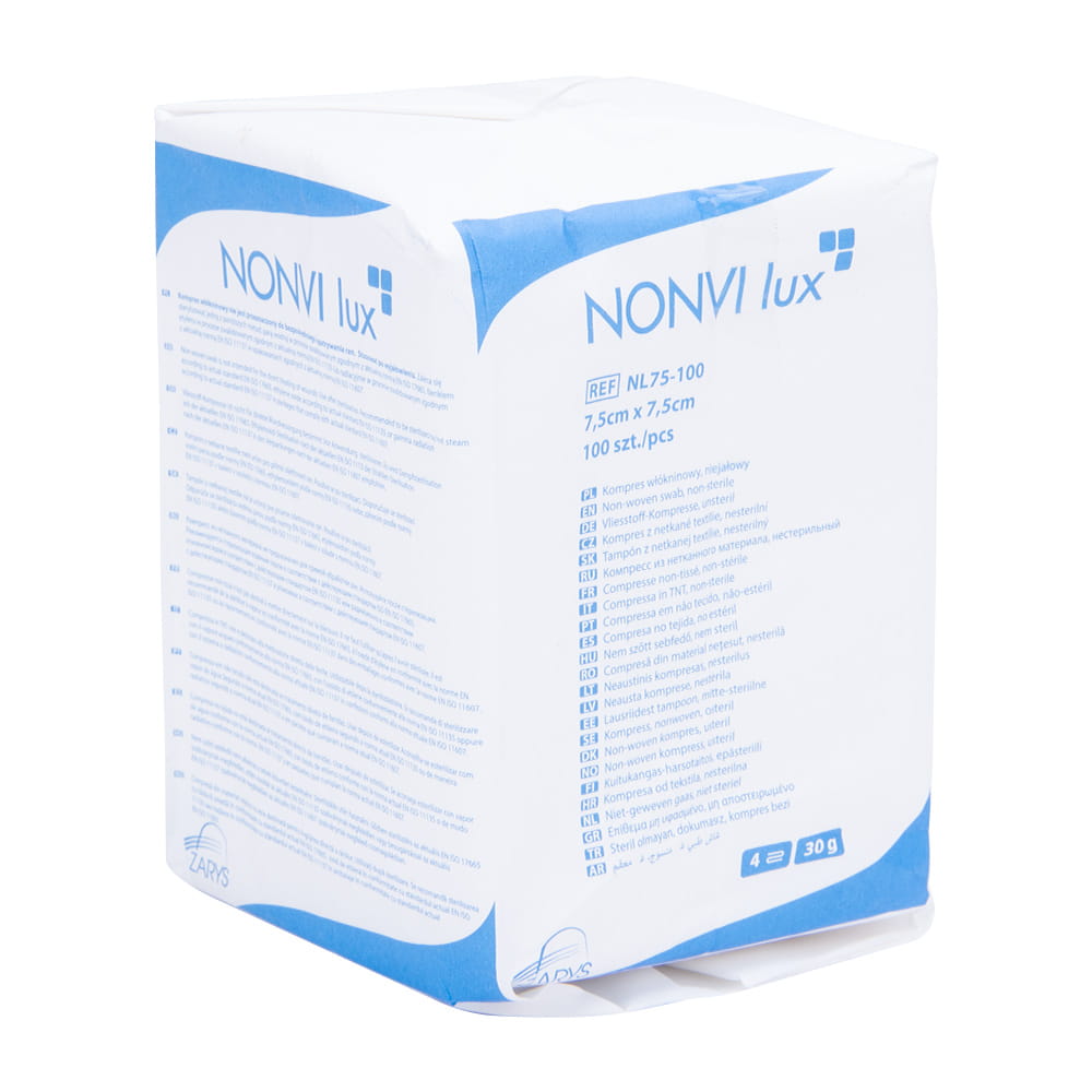 Nonvi Lux nonwoven swab wipes, 7.5 x 7.5 cm