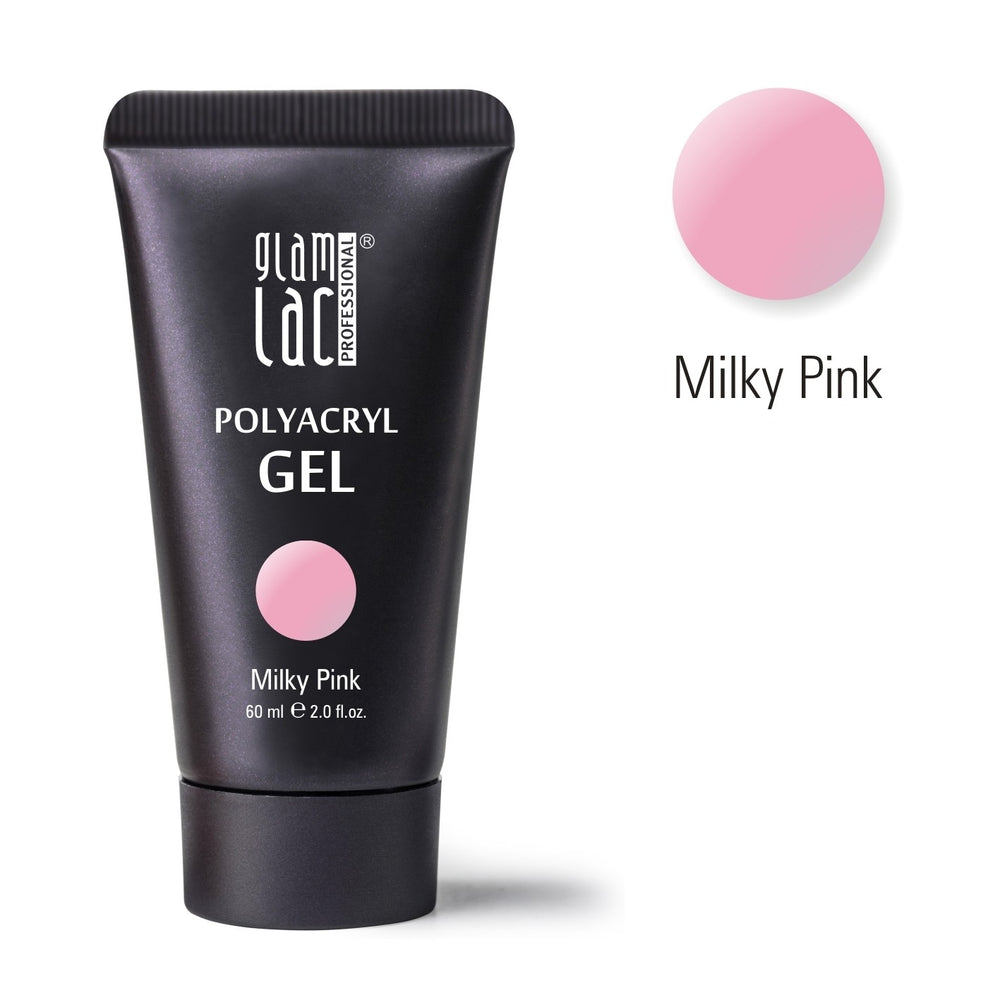 GlamLac Polygel for nail extension and strengthening 60 ml, MILKY PINK
