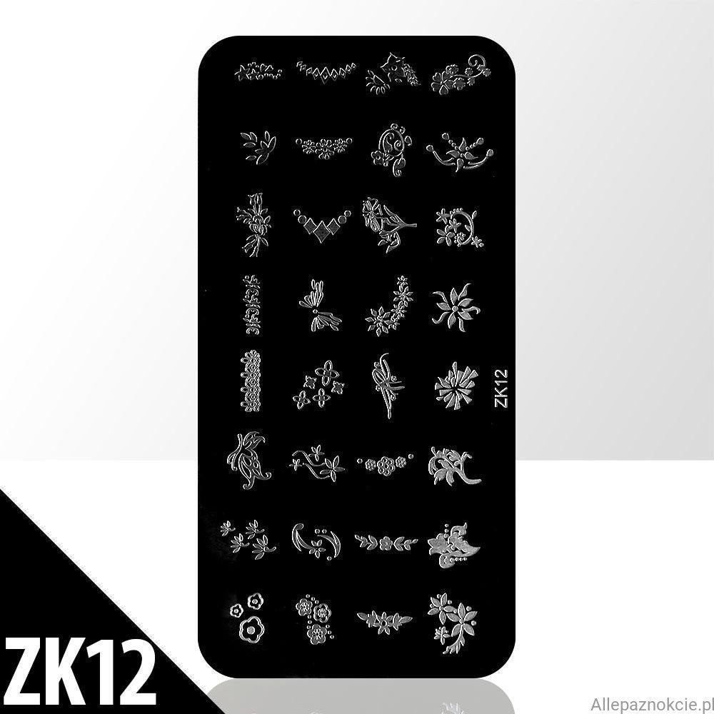 Template for Konad nail stamping art, large ZK12