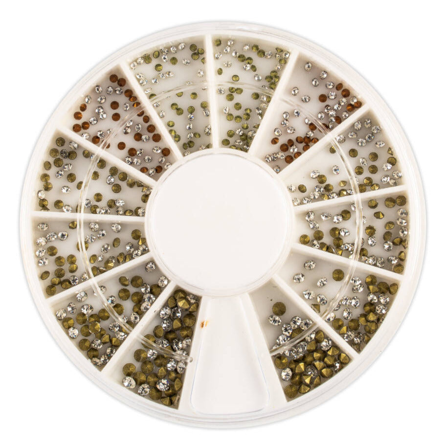 Nail design tiny cubic crystals, SILVER-GOLD