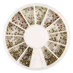 Nail design tiny cubic crystals, SILVER-GOLD