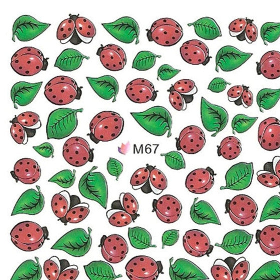 Nail art water decals sticker slider, Lady Bugs M67