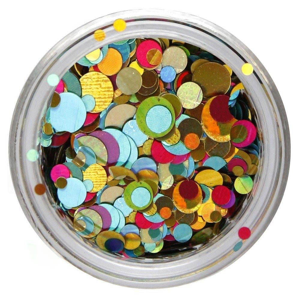 Nail design confetti round sequins, different colors