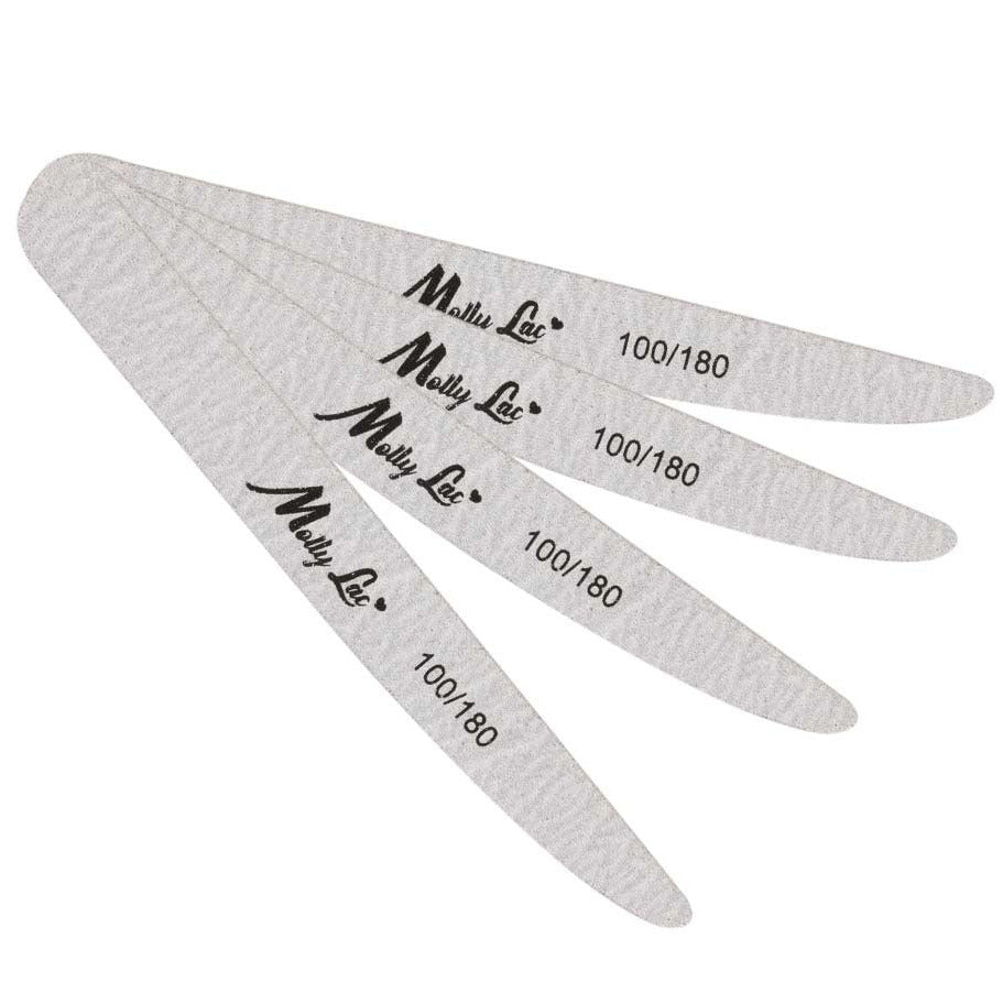 PRO nail file grey wooden slim RESTANGULAR by MollyLac, 100/180