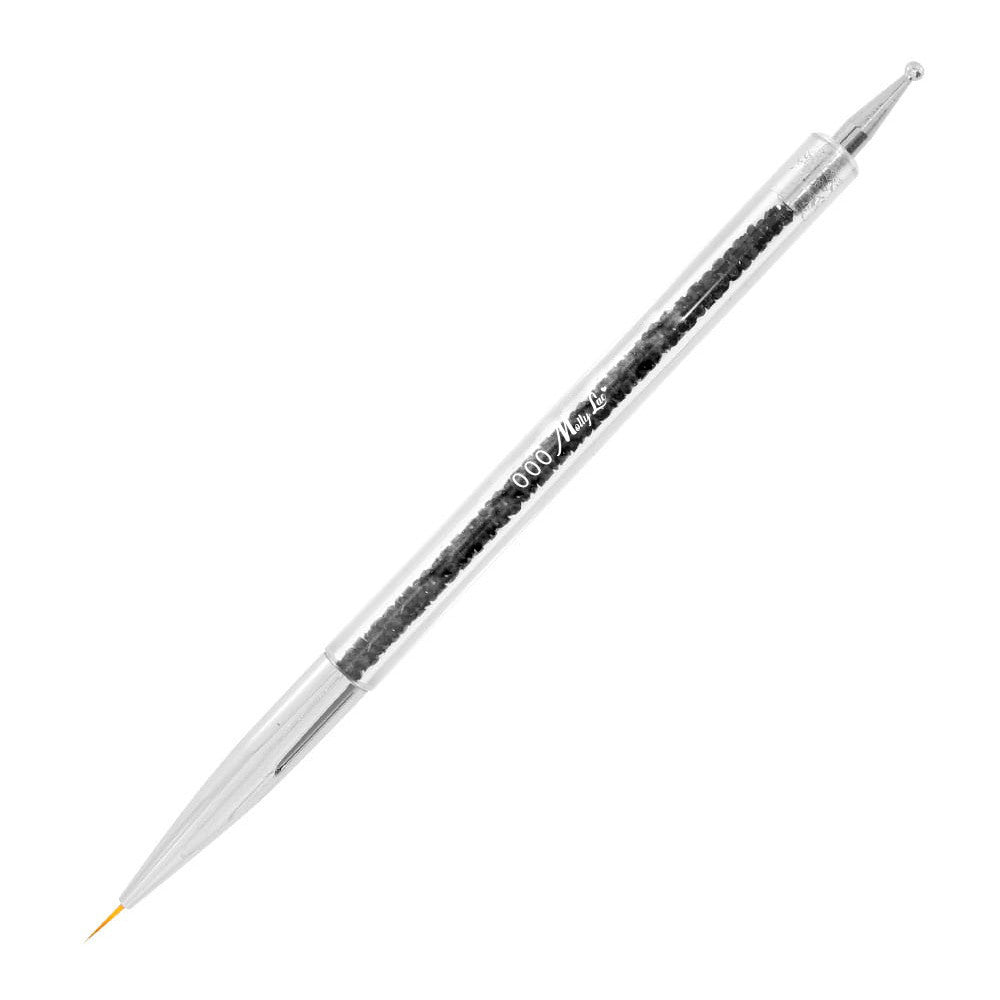 Nail art tool 2in1 brush + dotting pen, size 00 (9 mm)