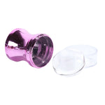 Silicone nail art stamper + 2 scrapers for Konad stamping, PURPLE