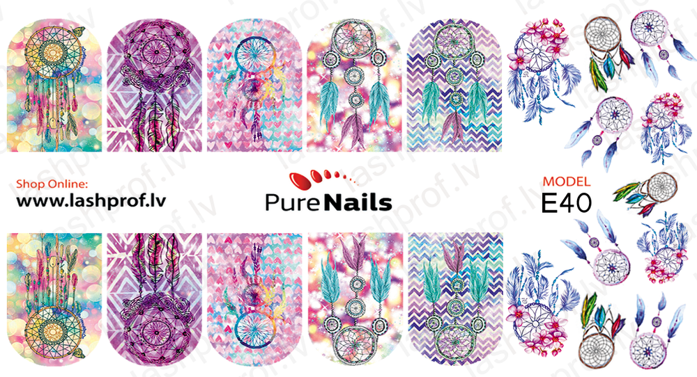 BIS Pure Nails water slider nail design sticker decal DREAM CATCHERS, E40