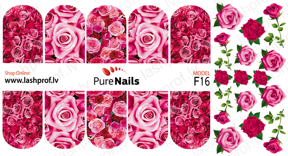 BIS Pure Nails slider nail design sticker decal FLOWERS, E12, F09, F13, F16, F17, F43 and F55