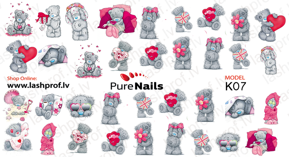 BIS Pure Nails slider nail design sticker decal LOVE, models F48, K07, R02, R35 and R102