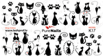 BIS Pure Nails water slider nail design sticker decal CATS, K17