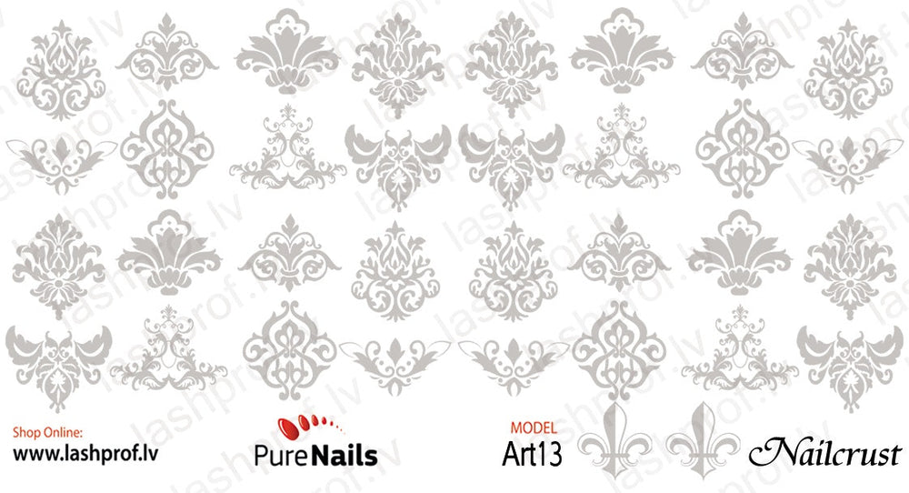 BIS Pure Nails Slider Nail Design Stickers Water Decals | NAILCRUST BLACK Art13