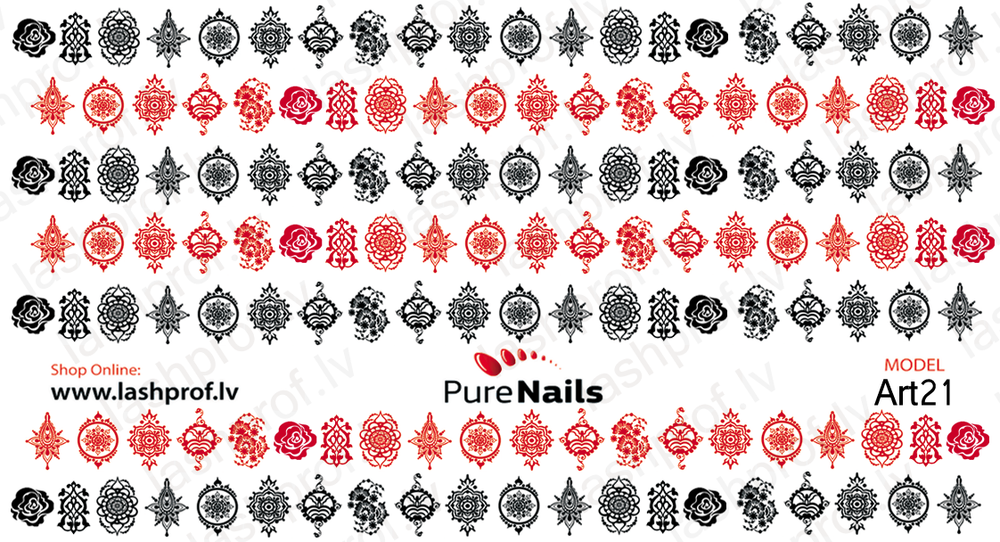 BIS Pure Nails sticker slider decal for nail art design, ORNAMENTS Art21