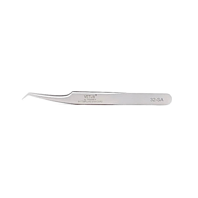 Genuine VETUS 32-SA tweezers for eyelash extensions, SILVER