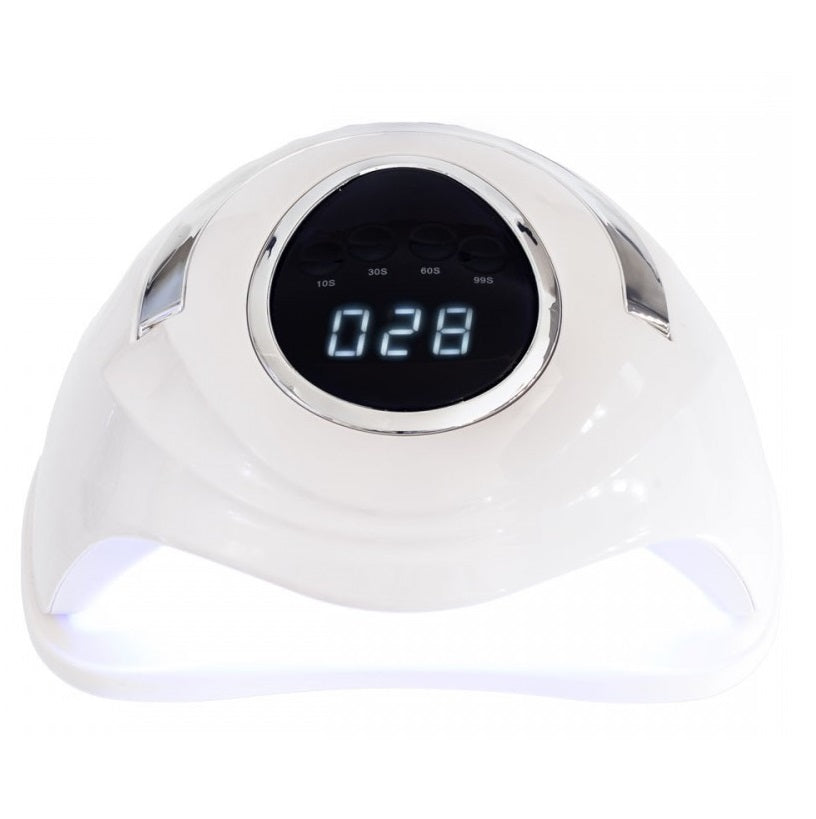 Dual LED Master Line nail lamp white with silver handle, 80W