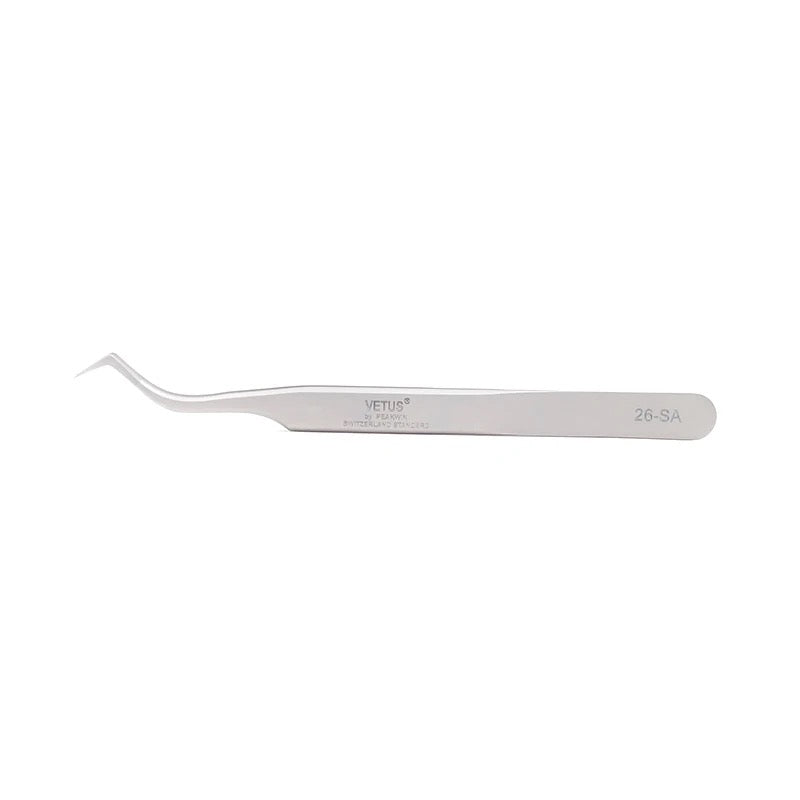 Genuine VETUS 26-SA tweezers for eyelash extensions, SILVER