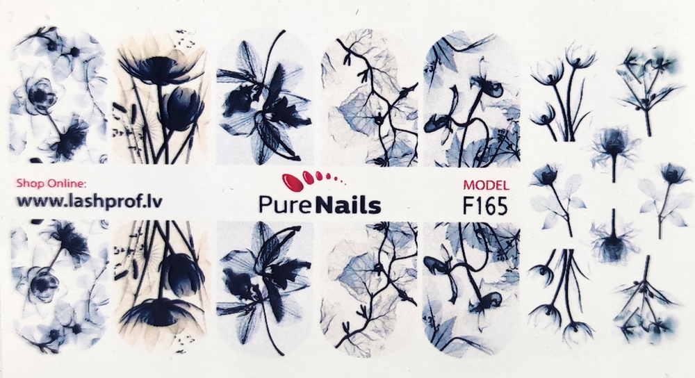 BIS Pure Nails  slider nail design sticker decal FLOWERS, F165