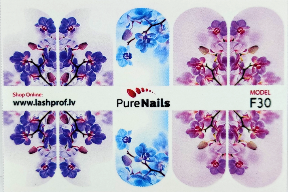 BIS Pure Nails  slider nail design sticker decal FLOWERS, F30