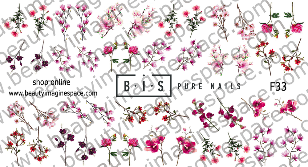 BIS Pure Nails  slider nail design sticker decal, SPRING F33