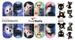 BIS Pure Nails water slider nail design sticker decal CATS, K05