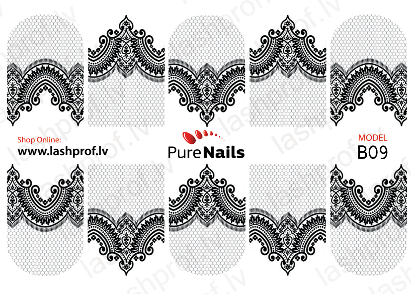 BIS Pure Nails slider nail sticker ultra thin B01-B17, CLASSIC