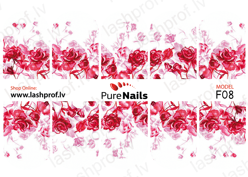 BIS Pure Nails  slider nail design sticker decal ROSES, F08