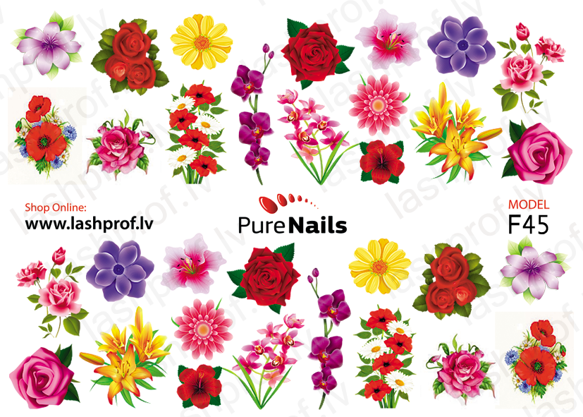 BIS Pure Nails slider nail design sticker decal, COLORS N07, F30, F45 and F145