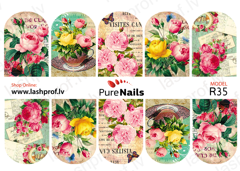 BIS Pure Nails slider nail design sticker decal LOVE, models F48, K07, R02, R35 and R102